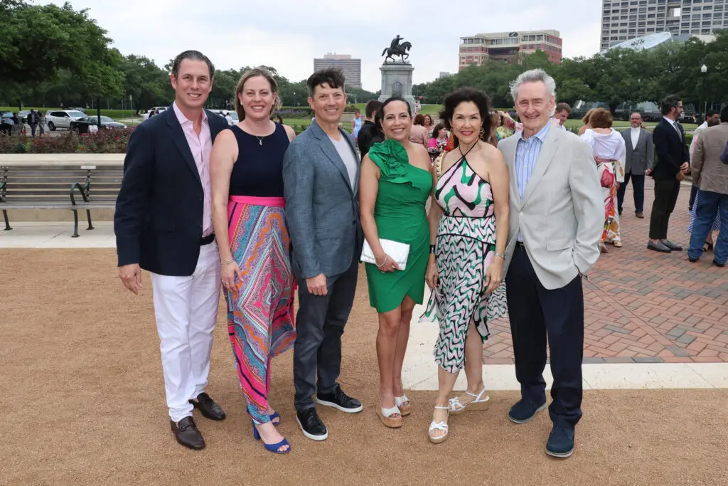 John and Laura Brickley, Mitja and Tina Peterman, Geraldina and Scott Wise at the Hermann Park Conservancy 'Evening in the Park' (Photo by Priscilla Dickson)