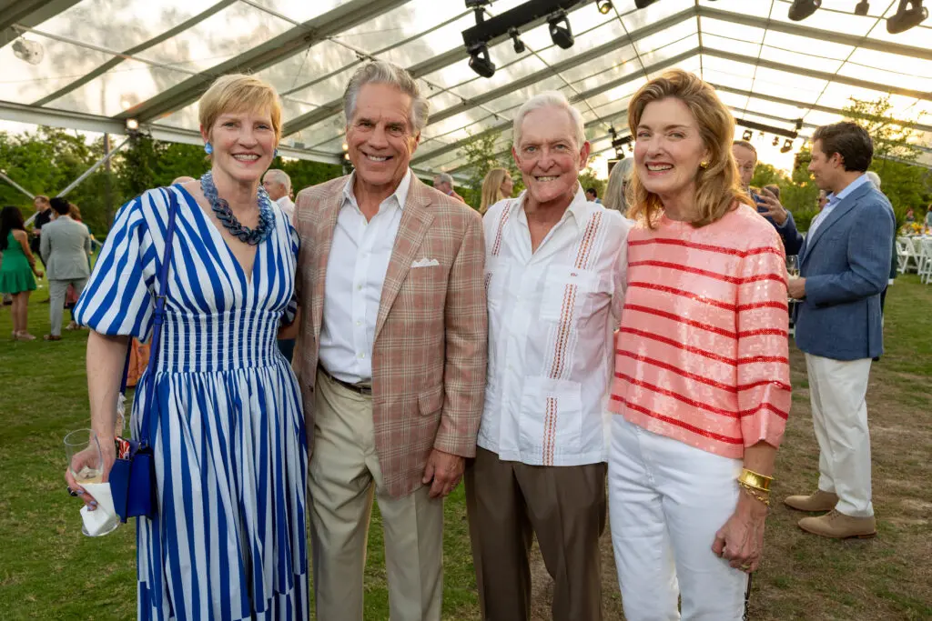 Tammy Jenkins, Myron Blalock, Steve Jenkins, Carrie Pepi; at the Memorial Park Conservancy 100th anniversary dinner. (Photo by Jenny Antill)