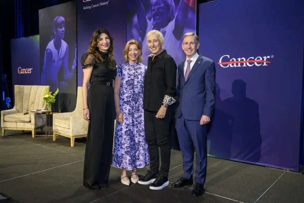 Dr. Katy Rezvani,, Chris Evert, Martina Navratilova, Dr. David Pisters at the MD Anderson Cancer Center 'Living Legend' dinner  (Photo by Michelle Watson, Catchlight.com)
