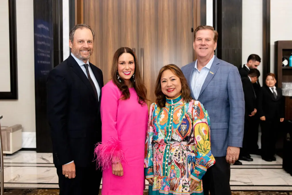 Hugh & Kristin Hamilton, Margaret & Paul Pinkston at the MD Anderson 'Conversation With a Living Legend' event. (Photo by Jacob McCready)