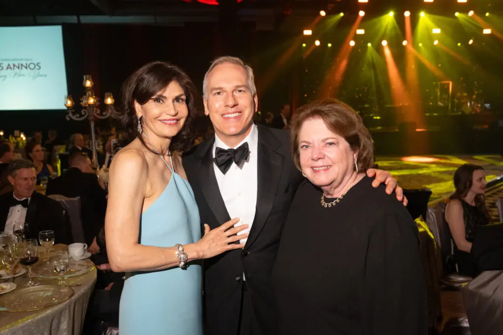 Denise Castillo-Rhodes, Robert Sergesketter, Paula Hanson at the University of St. Thomas gala (Photo by Gwen Juarez)