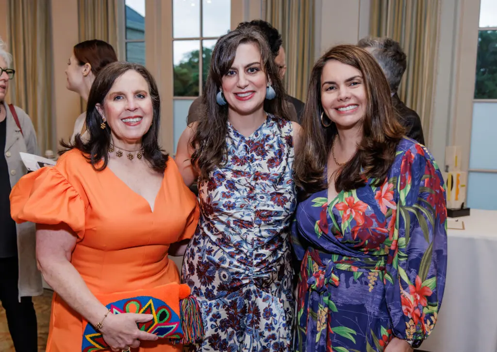 Mariela Poleo, Craft Center executive director Leila Cartier, Lorena Fernández at the Houston Center for Contemporary Craft Spring Luncheon 2024 (Photo by Katy Anderson)