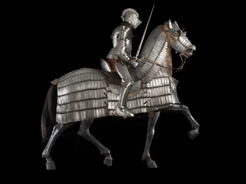 A Brescia Knight on horseback will set the stage for The Battle of Pavia Tapestries at the Kimbell Art Museum.