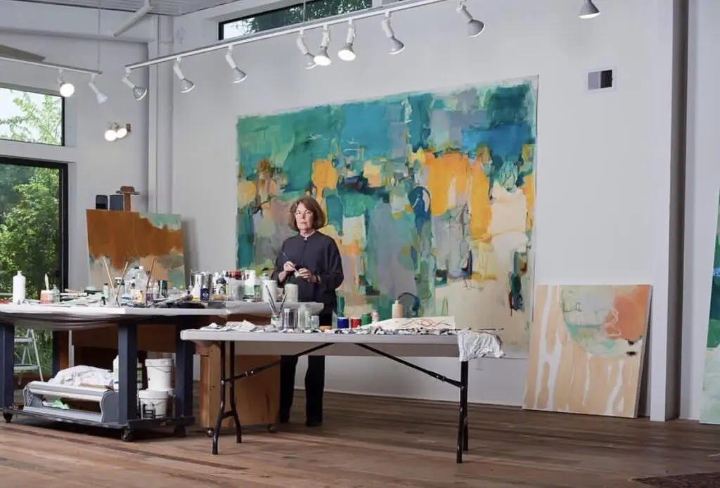Artist Terrell James works in her studio. (Courtesy Cadogan Gallery, London)