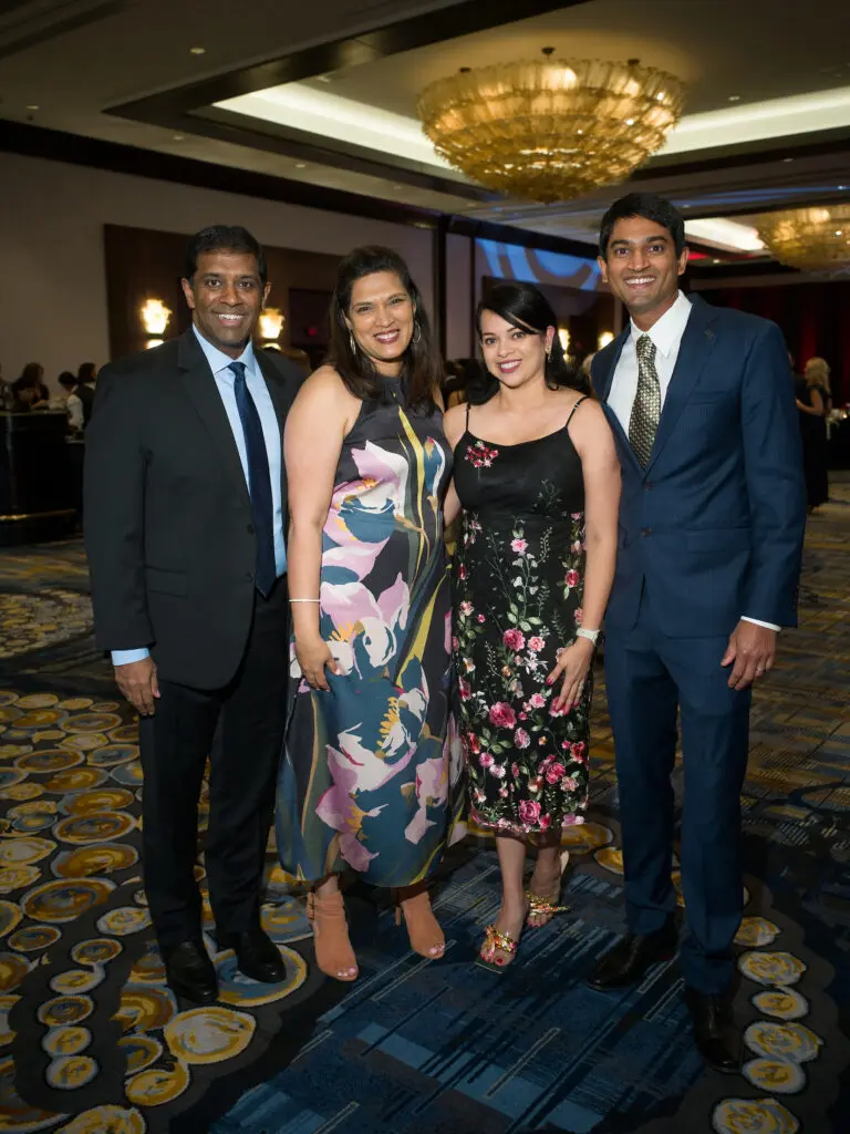 Joseph George, Asha George, Char & Vish Iyengar at the Children at Risk dinner (Photo by Daniel Ortiz)