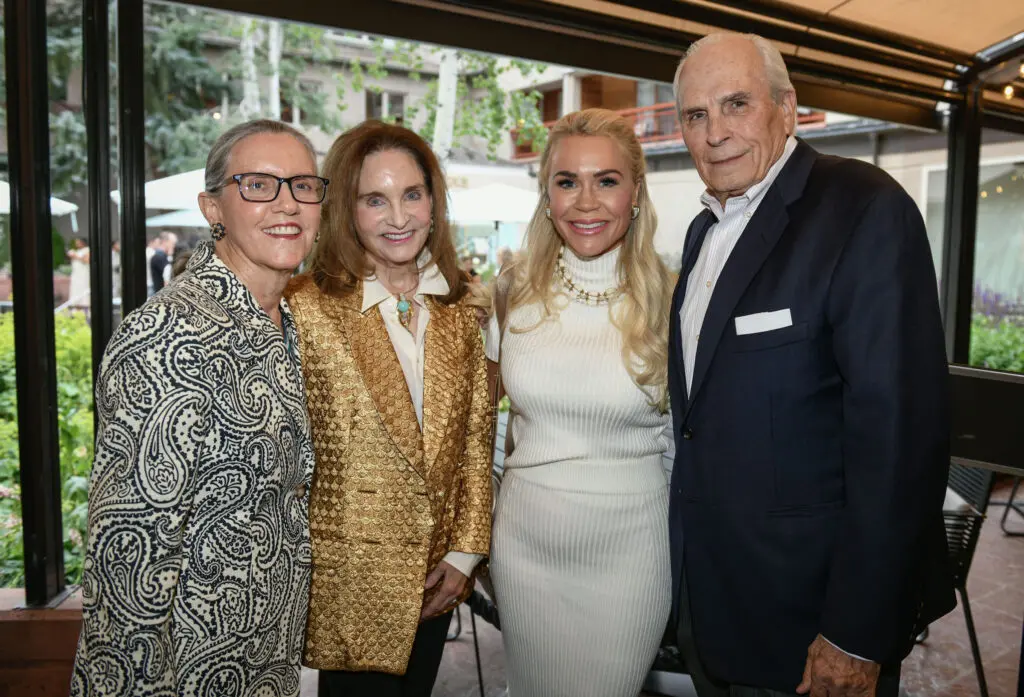 Dana Powell, Kit Moncrief, Gloria Steve, Gene Powell at MD Anderson Cancer Center events in Aspen