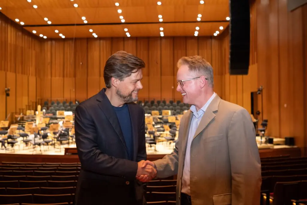 Houston Symphony music director Juraj Valčuha and executive director and CEO John Mangum. (Photo by Ben Cordua)