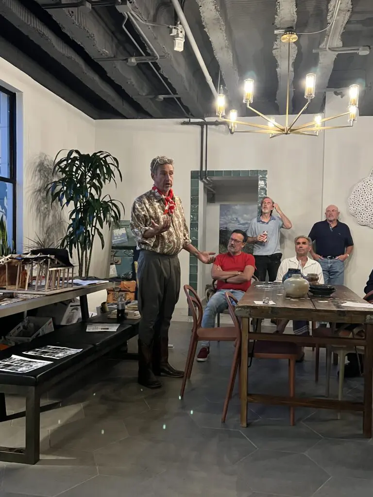 John Walker discusses Kaze project for Burning Man to an engaged audience at Esperson Building. (Photo by Catherine D. Anpson) 