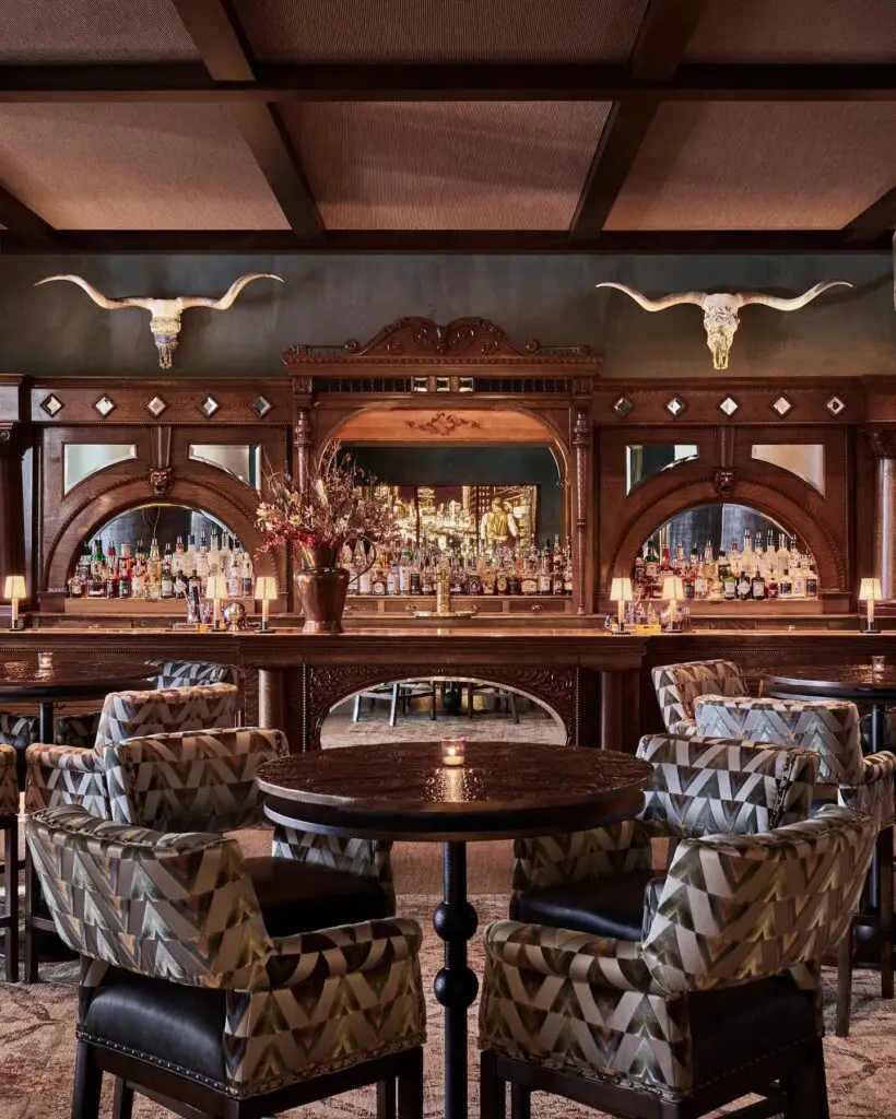 The lobby bar at Bowie House instantly became the living room for the nearby neighborhood.