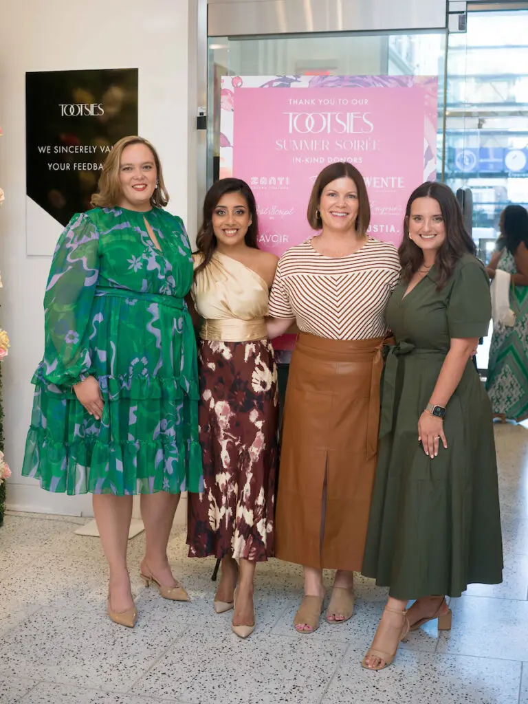 Anna Gryska, Mow Rahman, Lauren Levicki, Kylee Gould at the Dress for Success Women of Wardrobe event at Tootsies. (Photo by Daniel Ortiz)