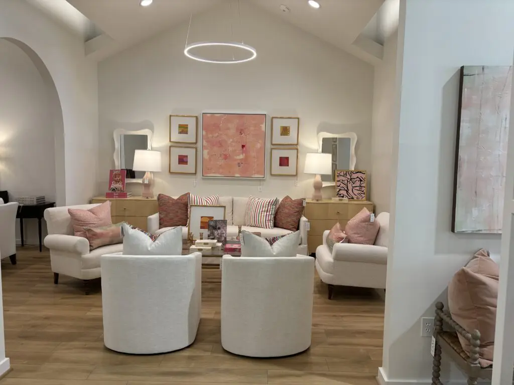 At LAM, the neutral furniture offers homeowners the flexibility to easily personalize with changeable colors. (Photo by Laura Landsbaum)