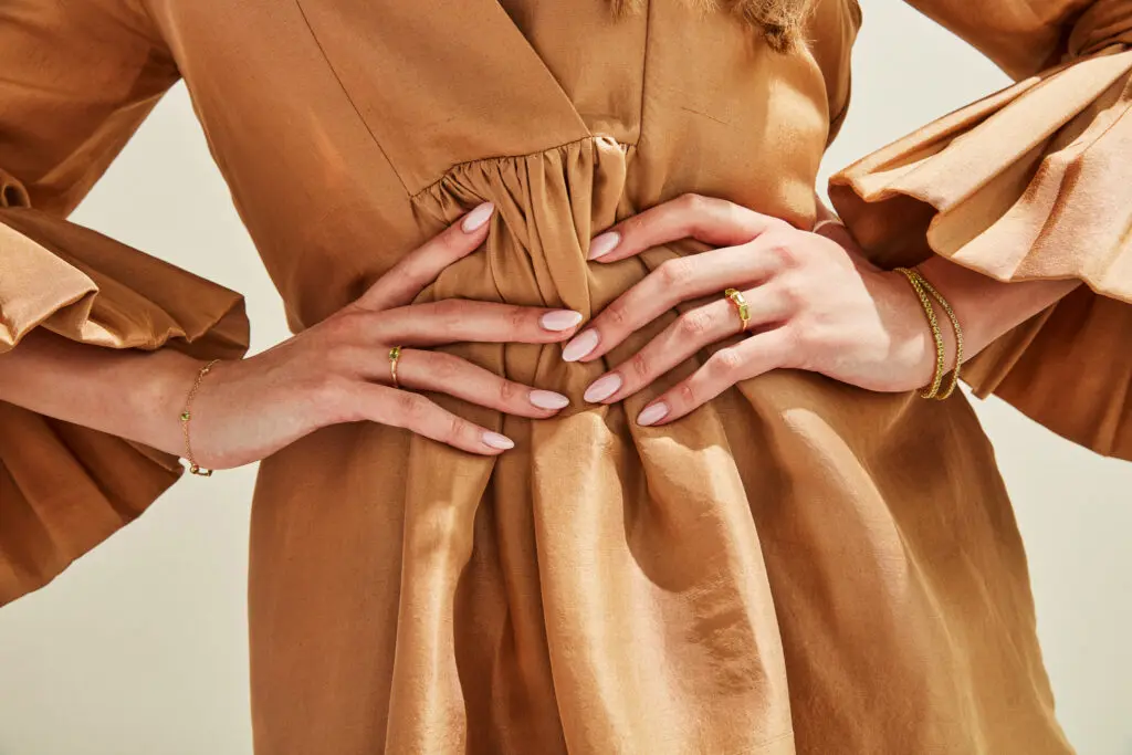 The line features pieces crafted with high-quality materials and inspired by her grandfather's collection of colored gemstones.