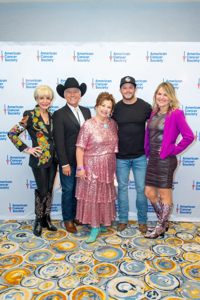 Leisa Holland-Nelson Bowman, Stephen Toups, Robin Klaes, Easton Corbin, Janette Marx at the Houston Cattle Baron's Ball. (Photo by Jacob Power)