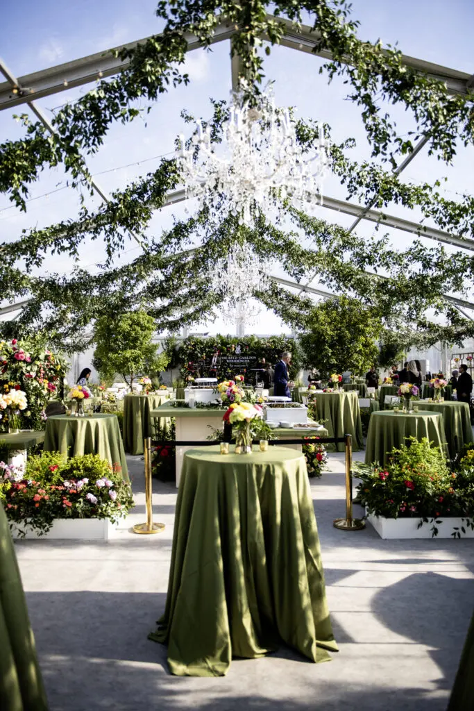 Inside the groundbreaking tent at the site of the new Ritz Carlton Residences, The Woodlands.