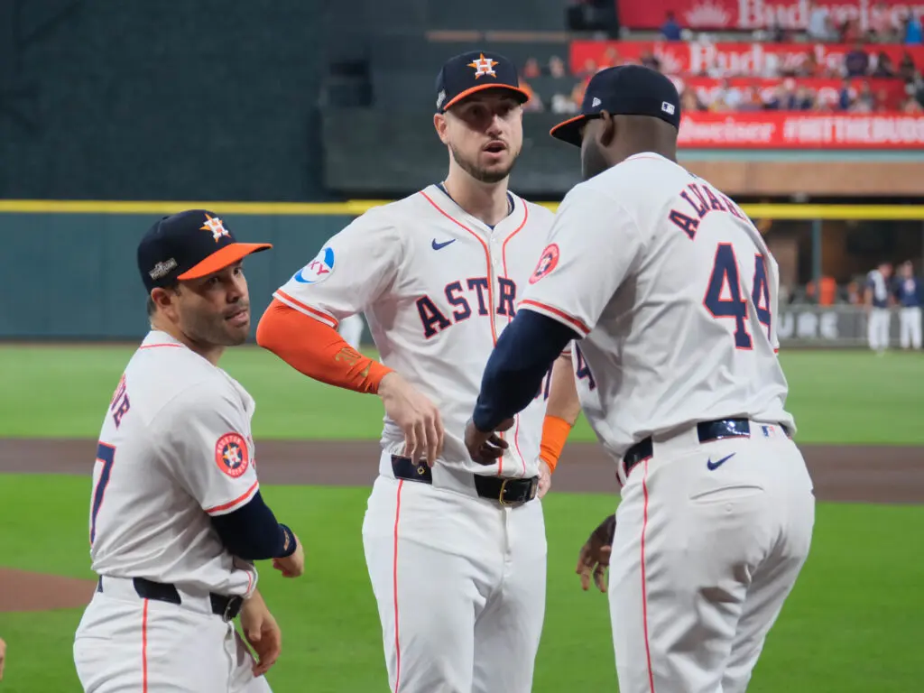 Jose Altuve, Kyle Tucker and Yordan Alvarez will be the heart of the Astros next season. (Photo by F.Carter Smith)