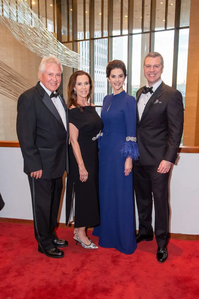 Bob & Joan Duff, Ann & Jonathan Ayre at the Houston Symphony Opening Night dinner at Corinthian Houston.  (Photo by Jacob Power)