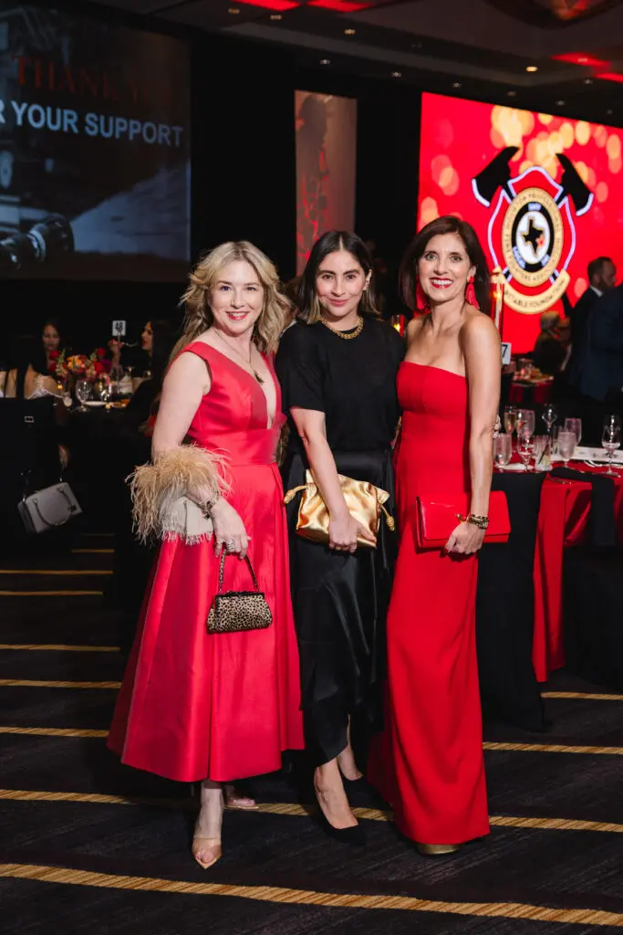 Donae Chramosta, Pauline Padilla, Stacey Lindseth at the Red Hot Gala benefiting the Houston Professional Firefighters Association (Photo by CatchLight Group))