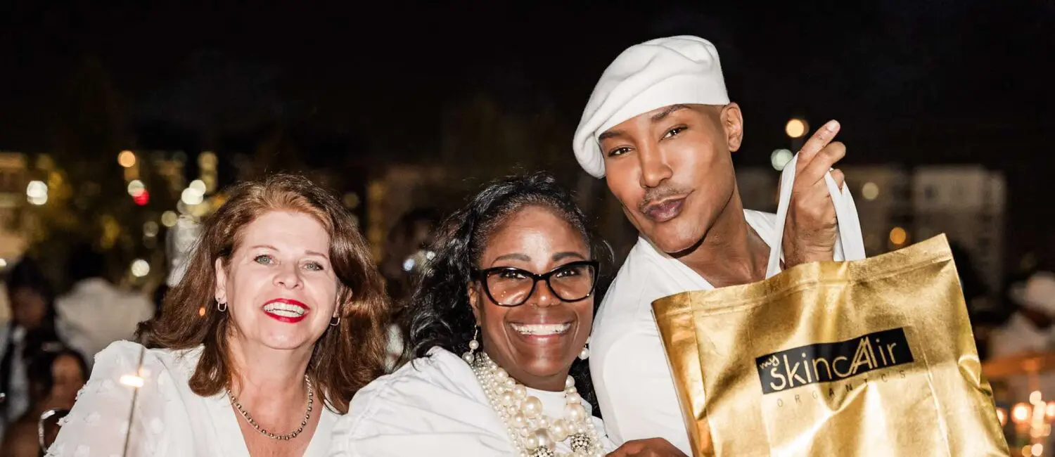 Le Diner en Blanc Houston  Tara Fase, Paula Nelson, Marc Harvey