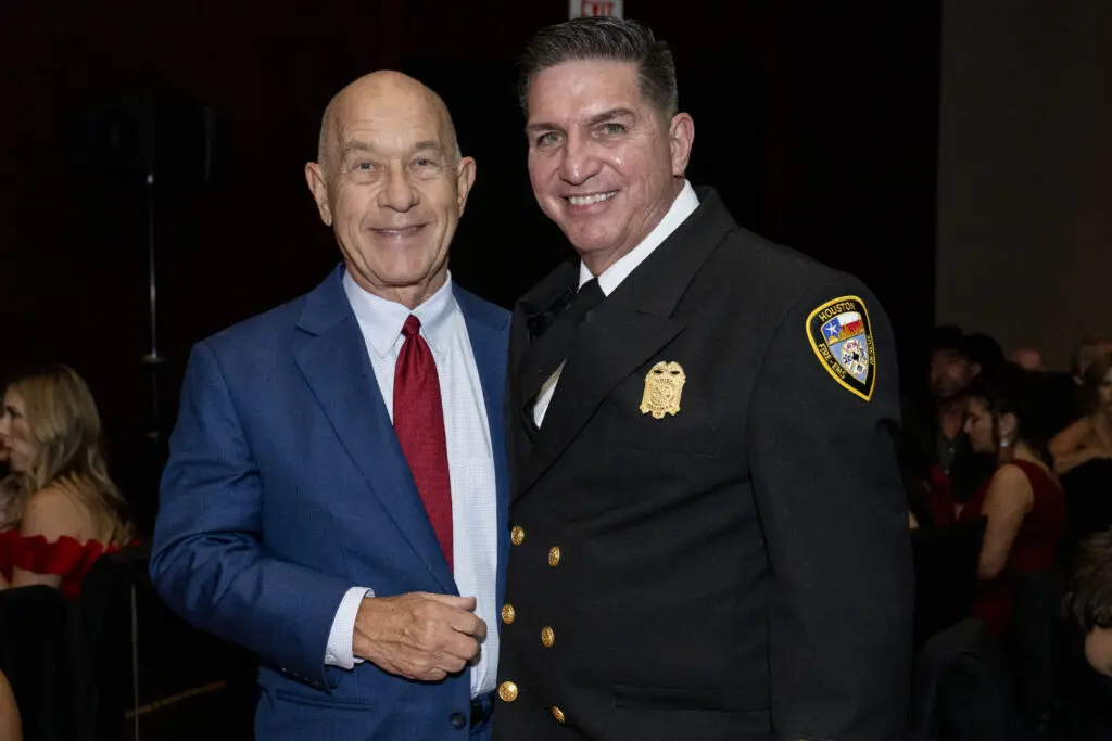 Mayor John Whitmire, Houston Fire Chief Tom Munoz at the Red Hot Gala benefiting the Houston Professional Firefighters Association (Photo by CatchLight Group)