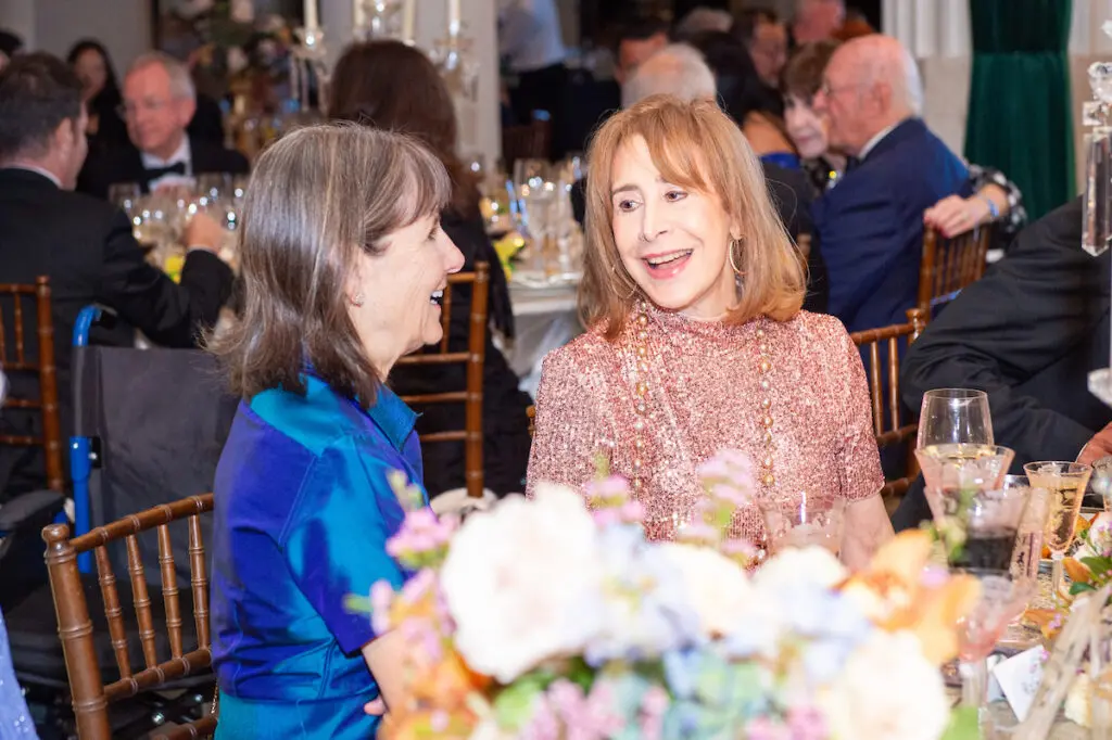 Michele Yekovich, Vicki West at the Houston Symphony Opening Night dinner at Corinthian Houston. (Photo by Jacob Power)