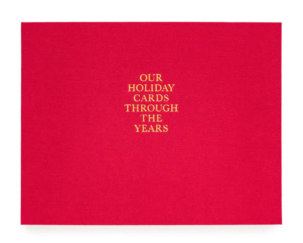 The Holiday Card Book is designed to preserve and organize years of cherished holiday cards in one elegant keepsake. (Photo courtesy Sugar Paper)
