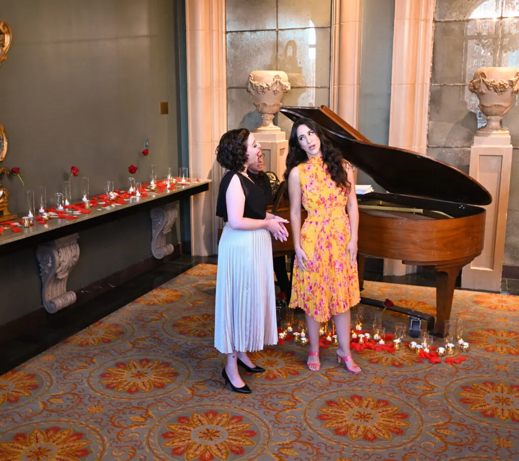 Fort Worth Opera Hattie Mae Lesley Resident Artists Hannah Madeleine Goodman and Miriam Mouawad perform. (Photo by Forever Photography)