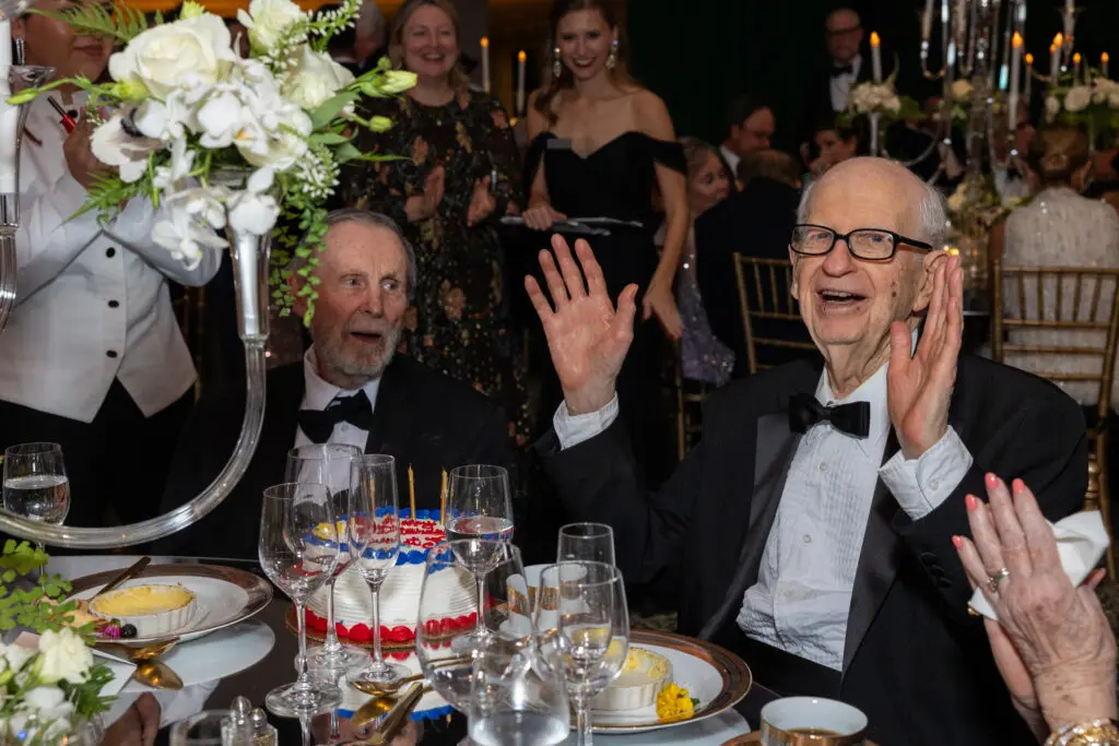 J. Veen Leeds celebrating his 92nd birthday at the Museum of Fine Arts, Houston centennial celebration Grand Gala Ball. (Photo by Jenny Antill)