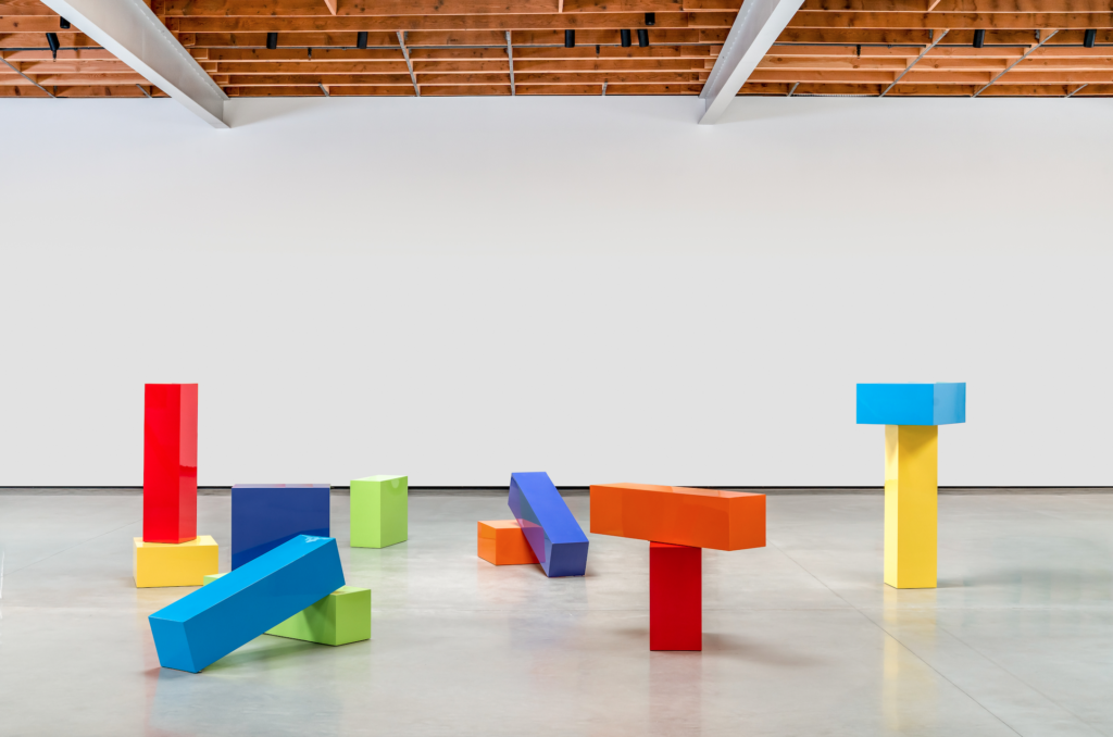 Judy Chicago's Rearrangeable Rainbow Blocks, 1965/2022, at Jessica Silverman Gallery. The San Francisco-based gallery is one of the first to confirm for Untitled Art. Houston. (Photo courtesy of the artist and Jessica Silverman, San Francisco; photo by Elon Schoenholz)