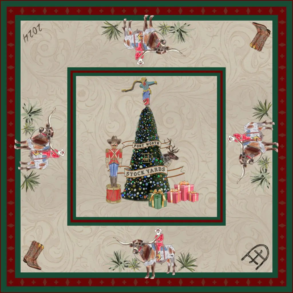 Fort Worth's Hotel Drover and Wild Silks collaborate on an exclusive silk scarf line just for the holidays. (Courtesy)