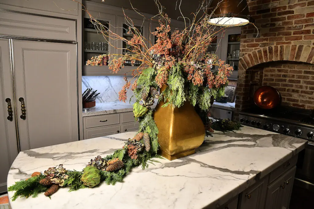 Even the kitchen gets a taste of Christmas at the Kappa Kappa Gamma Charitable Foundation home tour preview party  (Photo by Dave Rossman)
