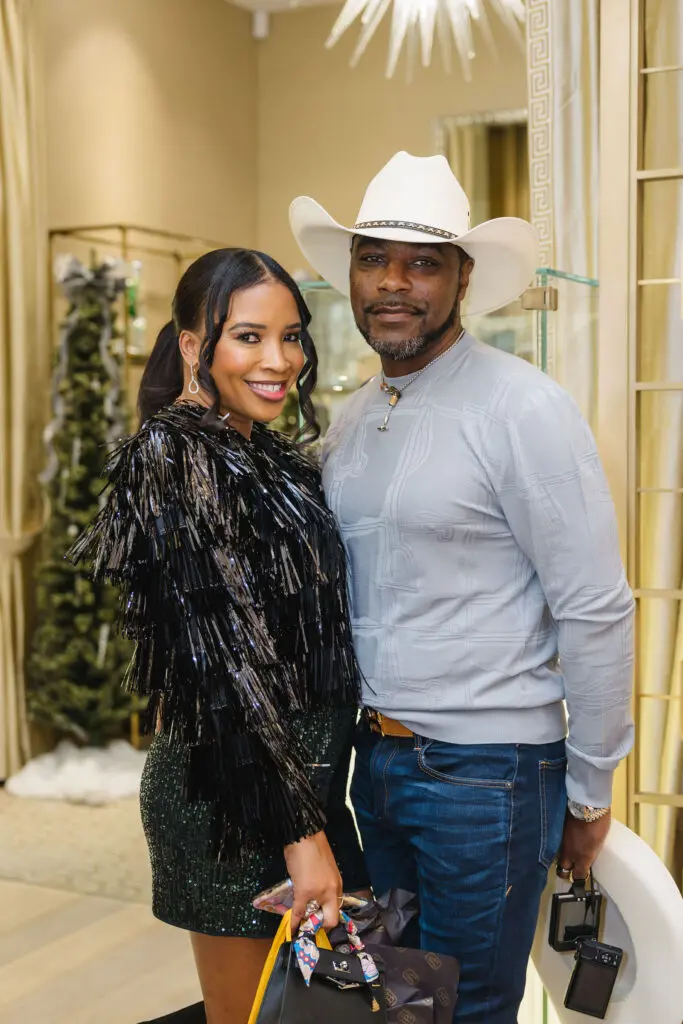 Kerry & Montrell Harris at the de Boulle holiday party in River Oaks District (Photo by Johnny Than)