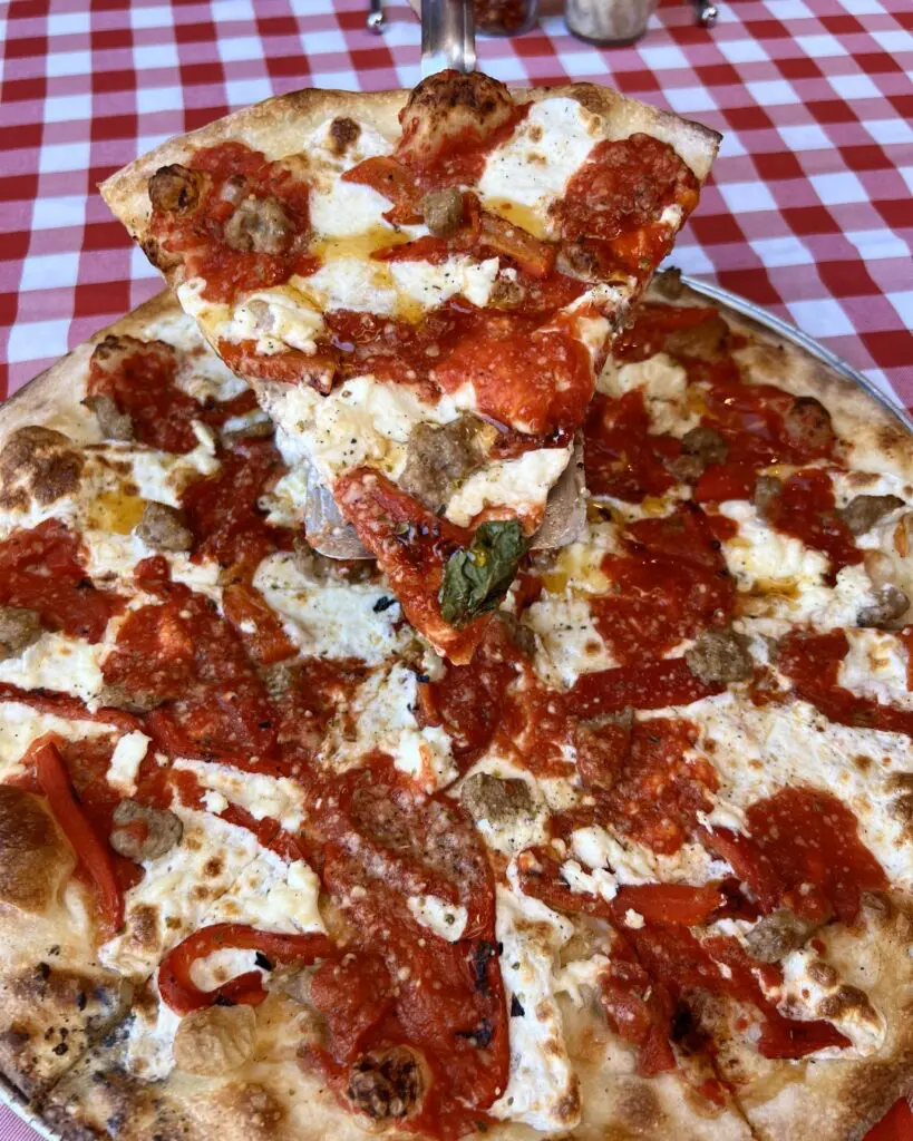 Grimaldi’s Pizzeria delivers authentic Brooklyn tradition with its signature coal-fired pizzas. (Courtesy)