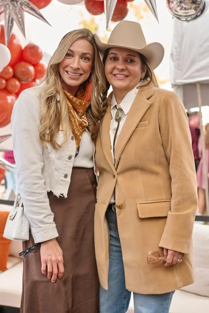 Britney Mahugh, Debra Slaughter at Cotton Holdings' tailgate party at the Lone Star Showdown. (Photo courtesy of Cotton Holdings) 