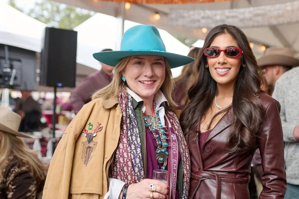 Donae Charmosta, Zinat Ahmed at Cotton Holdings' tailgate party at the Lone Star Showdown. (Photo courtesy of Cotton Holdings) 