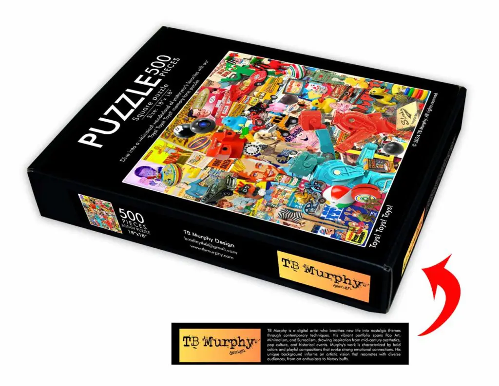 The Toys! Toys! Toys! puzzle will accompany the original artwork. (Photo courtesy of TB Murphy)