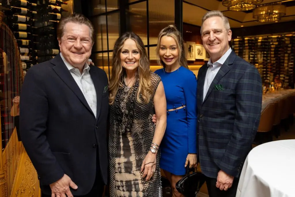 Bill Stubbs, Lucinda Loya, Nadia Michel, Kurt Grether make the scene at the Frette opening dinner held at La Griglia. (Photo by Jenny Antill)