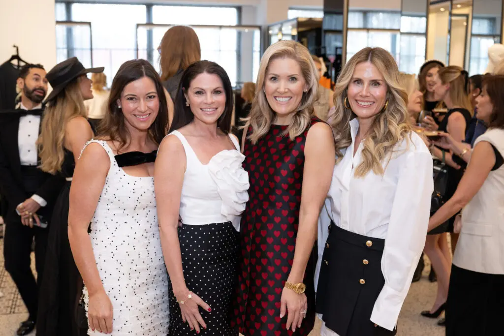 Jayne Johnston, Kathy de la Mora, Amanda Boffone, Shannon Addison at the Nina Ricci luncheon at Tootsies. (Photo by Wilson Parish)