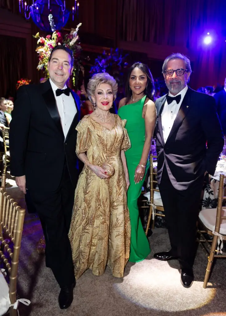 Jim Nelson, Margaret Alkek Williams, Shara & Kent Schaffer at the 2025 Houston Ballet Ball at the Wortham Theater Center. (Photo by Melissa Taylor) 