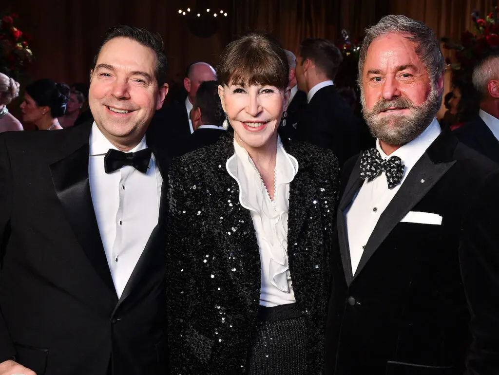 Jim Nelson, Shelby Hodge, Terry Wayne Jones at the 2025 Houston Ballet Ball at the Wortham Theater Center. (Photo by Dave Rossman) 
