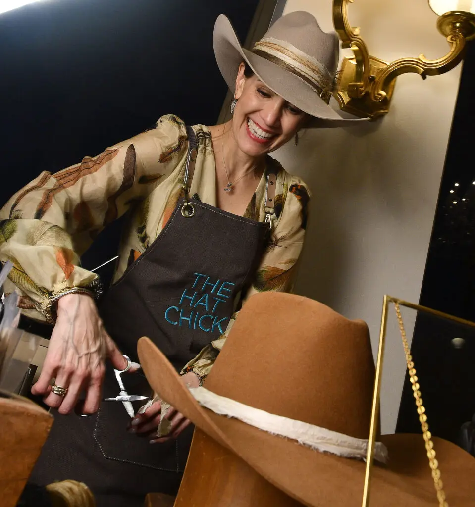 The Hat Chick's Leslie Kuhn has a pop up at The Bryan Museum's 'Come and Take It' poker tournament (Photo by Dave Rossman) 