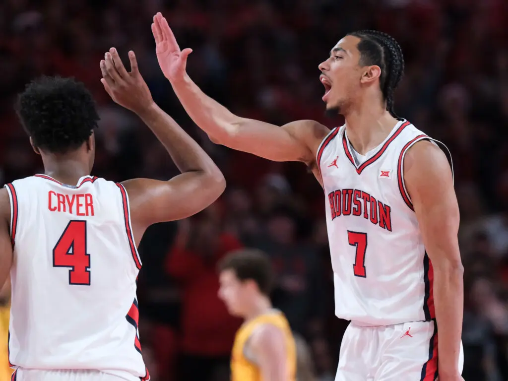 Houston's backcourt of LJ Cryer and Milos Uzan can be dominant. (Photo by F. Carter Smith)