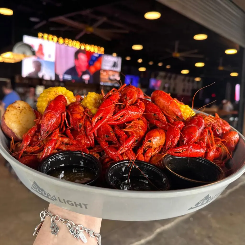 Celebrate St. Patty's Day the Woodlands-way with all-you-can-eat crawfish for $30 at Sawyer Park Ice House. (Photo courtesy of Sawyer Park Ice House)