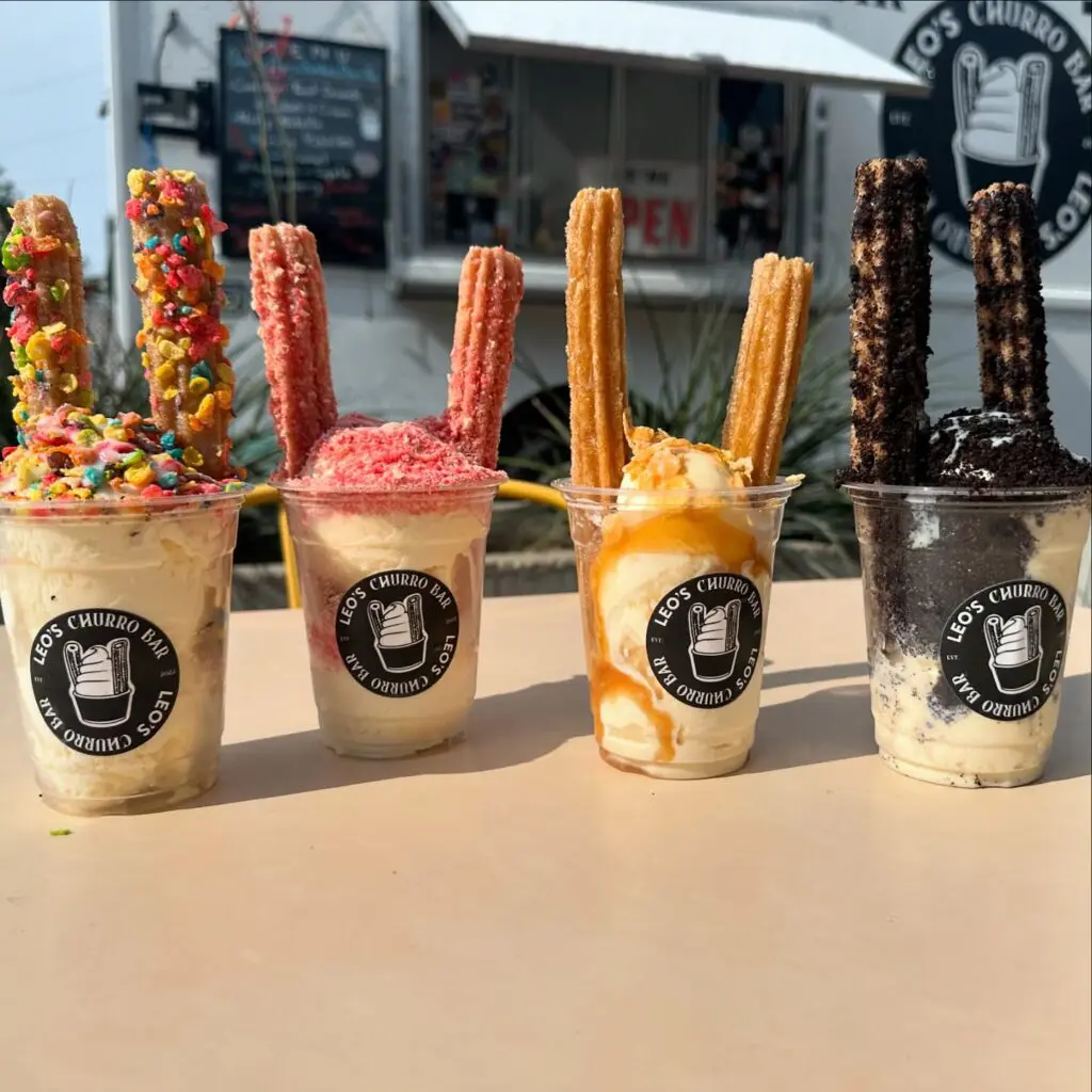 Elevating the classic churro, Leo’s serves 16-inch crispy treats piled onto ice cream sundaes. (Courtesy)