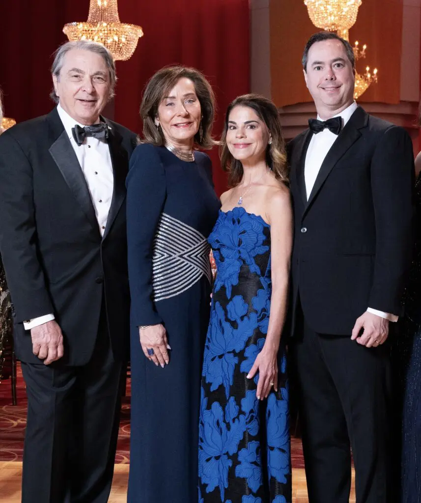 Performing Arts Houston gala honorees Mark Wawro & Melanie Gray, gala chairs Margaret & Brian Bravo (Photo by Daniel Ortiz)