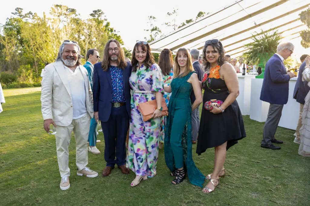 Rick Pal, Eric Todd, Danielle Bartz, Abbie Kamin, Tanya Pal at the Memorial Park Conservancy gala.  (Photo by Jenny Antill )