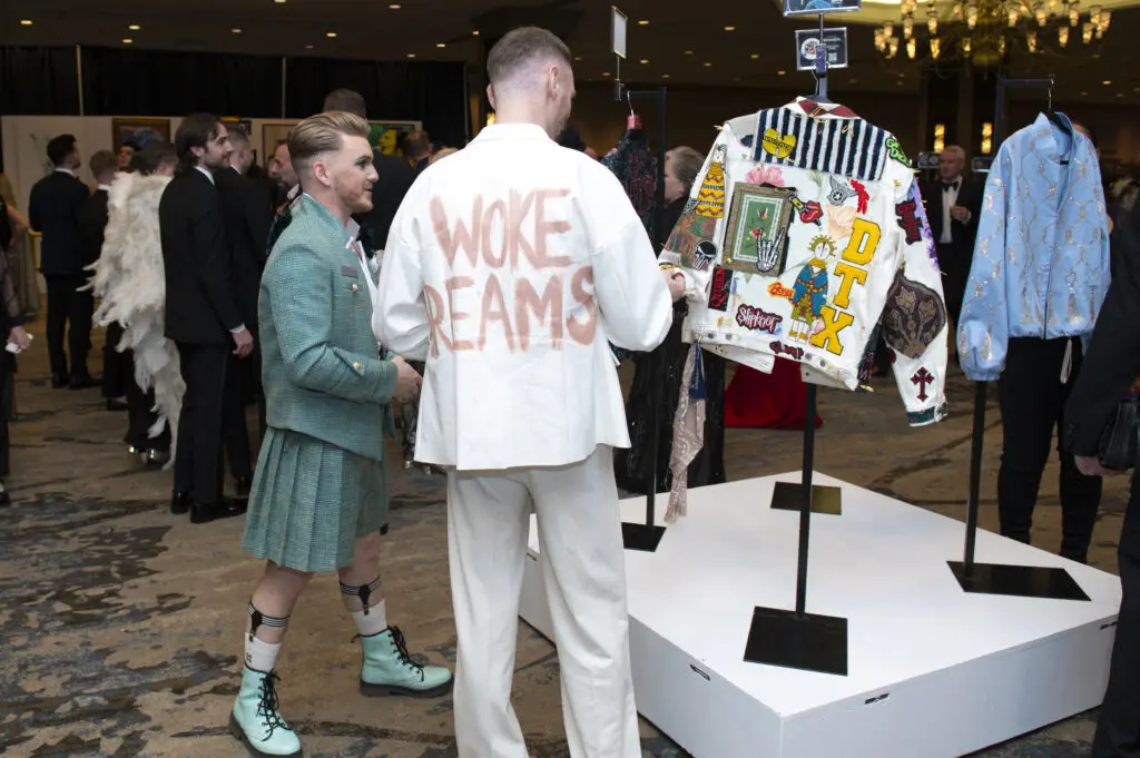 David Chadd viewing luxury jacket auction (Photo by Tamytha Cameron)