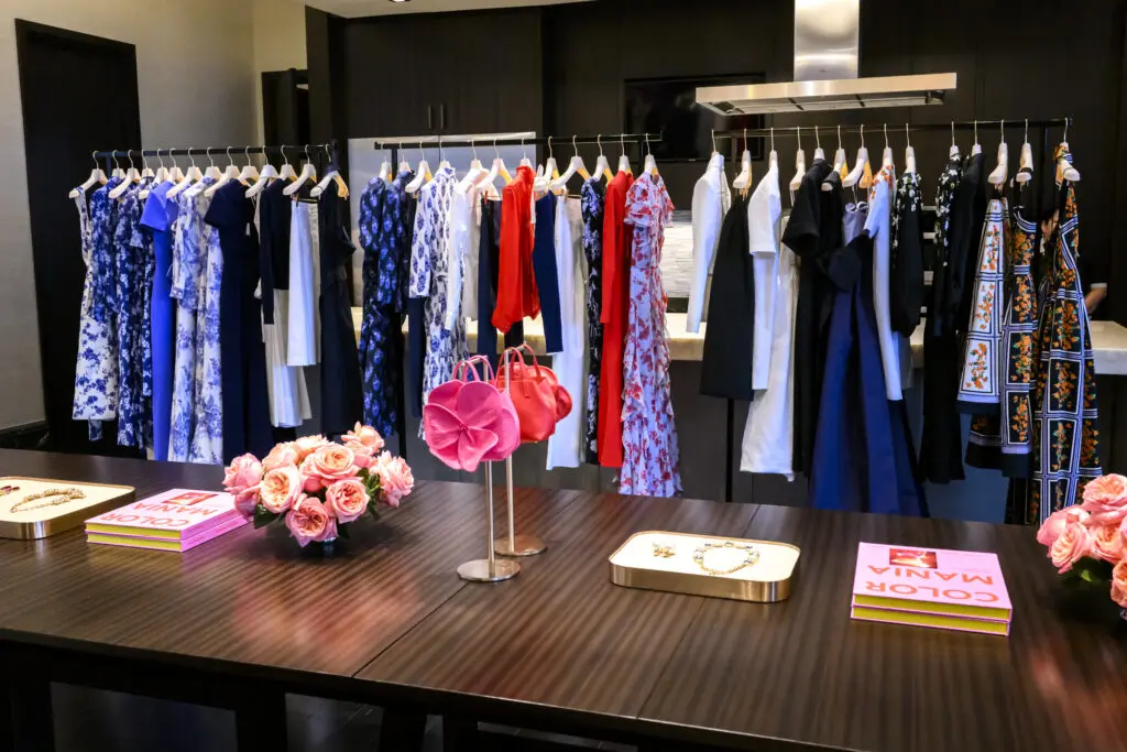 Carolina Herrera fashions on display in the penthouse suite at The Post Oak Hotel (Photo by Michelle Watson (CatchLightGroup.com))