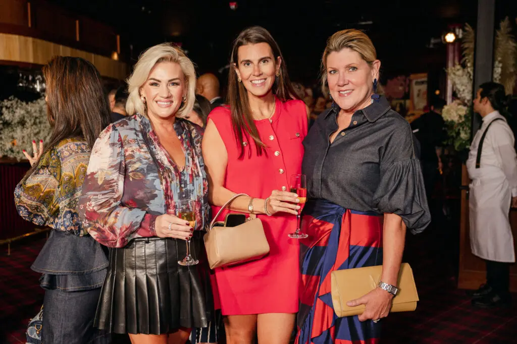 Nora Jarrard, Kathryn Swain, Ronda Carman at the Houston Texans/Christy Lynn fashion reveal at Drake's Hollywood. (Photo by SI VO Photography)