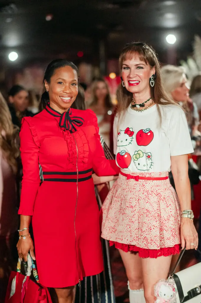 Roslyn Bazzelle Mitchell, Beth Muecke at the Houston Texans/Christy Lynn fashion reveal at Drake's Hollywood. (Photo by SI VO Photography)