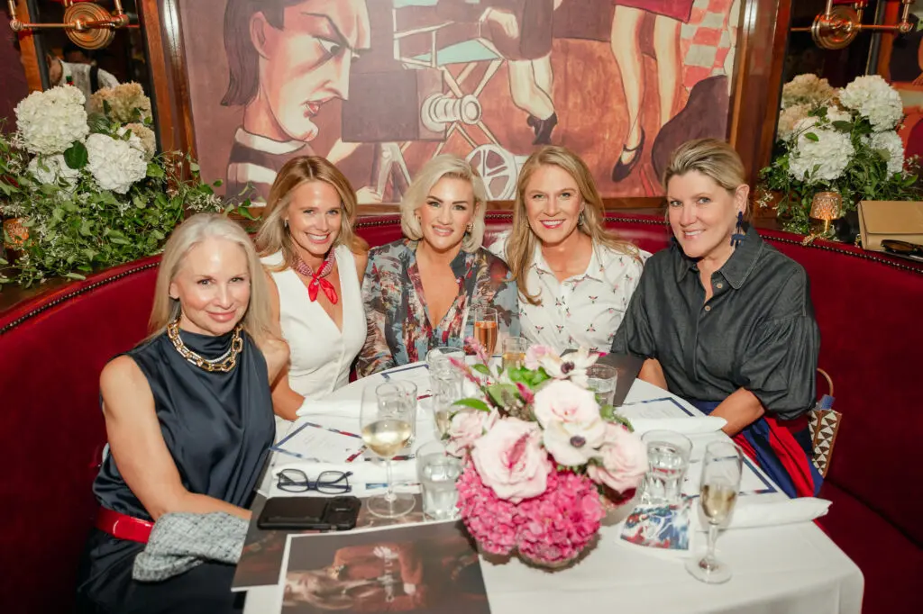 Kristy Ison, Rebecca Pritchard, Nora Jarrard, Katie Tsuru, Ronda Carman at the Houston Texans/Christy Lynn fashion reveal at Drake's Hollywood. (Photo by SI VO Photography)